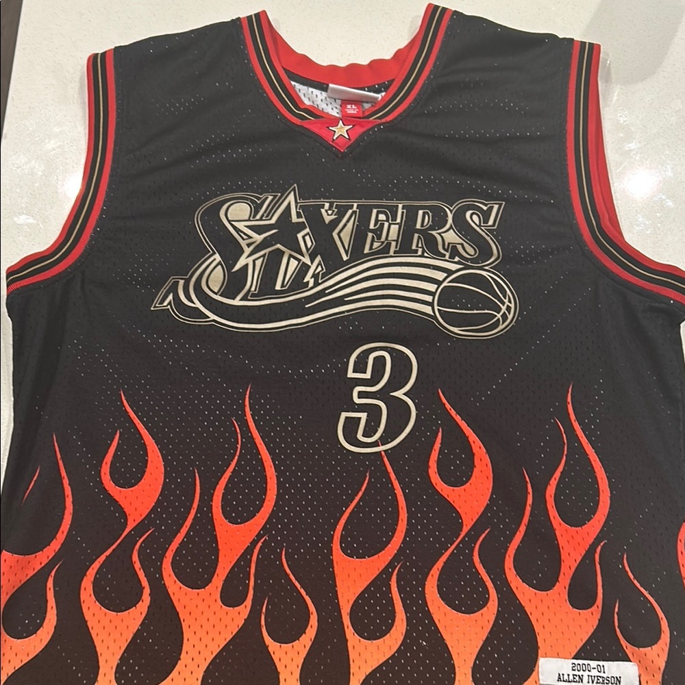 Black and Red Sixers Basketball Jersey